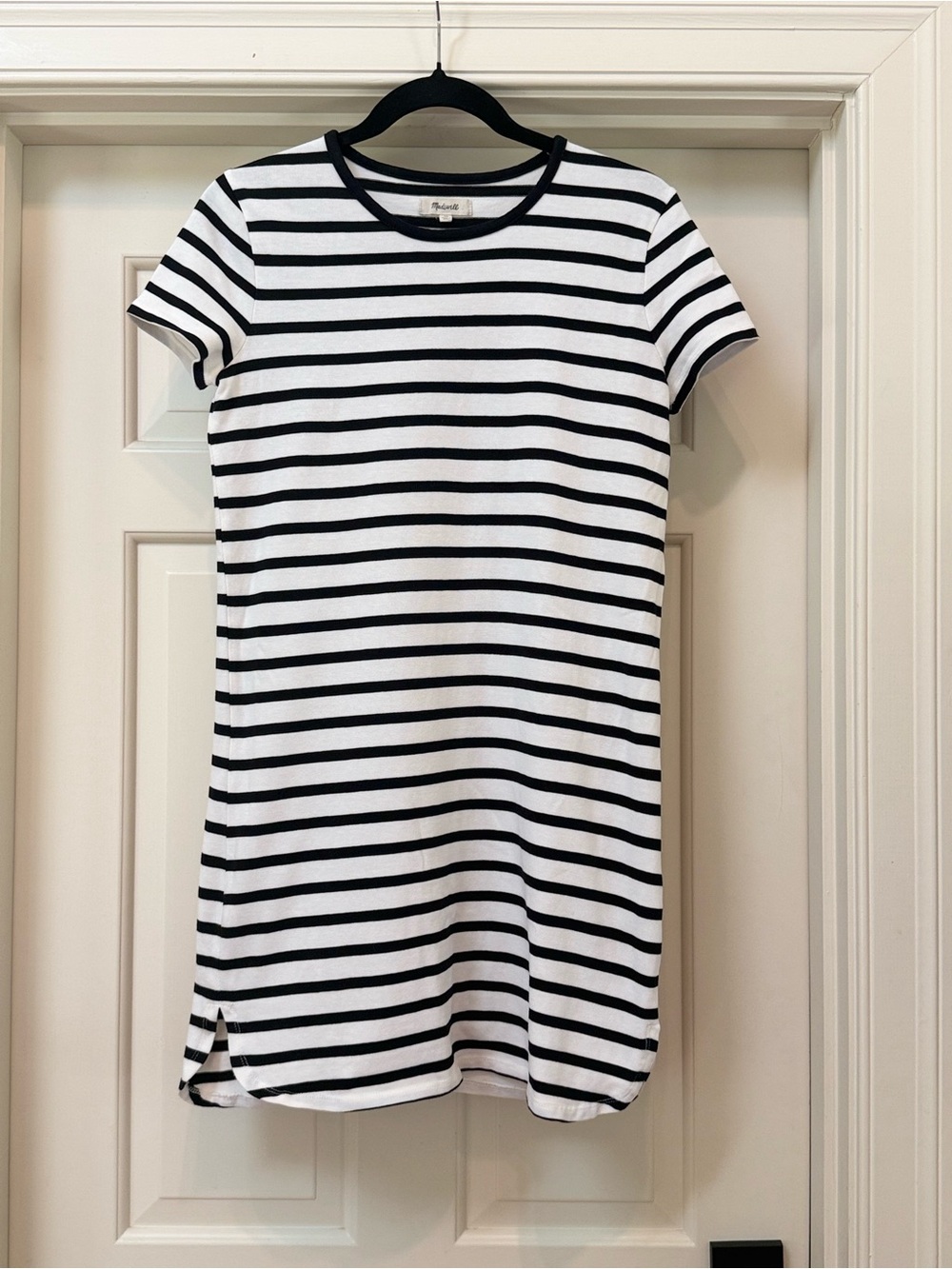 Madewell Stripe T-shirt minidress - White & black - Size XS